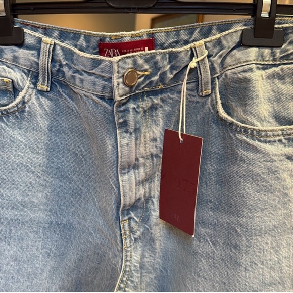 ZARA Z1975 mid rise relaxed fit turn up hem jeans - Picture 2 of 9